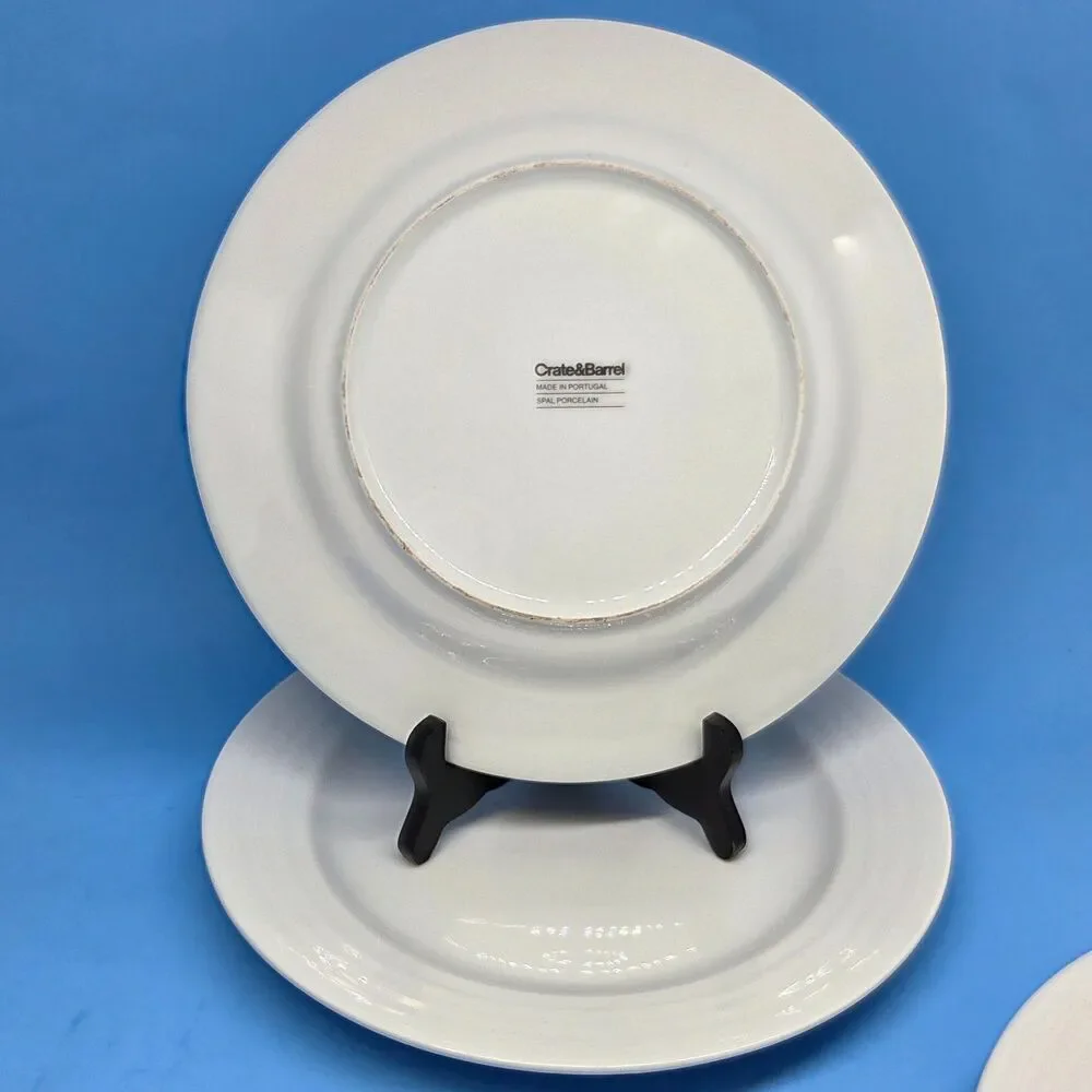Crate & Barrel White Spal Porcelain Roulette 10.5